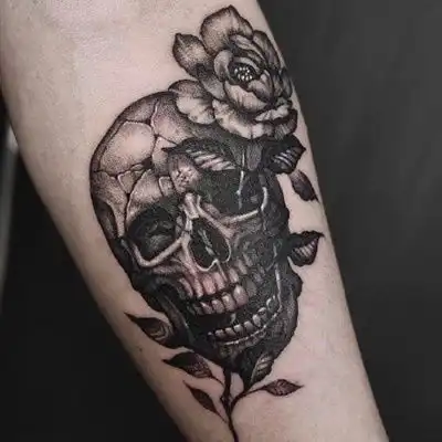 个性骷髅纹身头像,暗黑骷髅纹身送给你