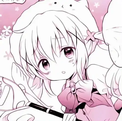 动漫粉色漫画女头仙女生气是会拿粉色的斧头劈你的