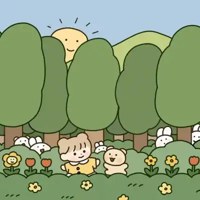 可爱绿色系治愈系插画背景图可微信头像我要个性网