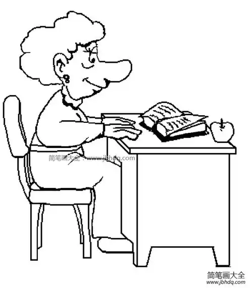 十二张可爱的老师简笔画图片