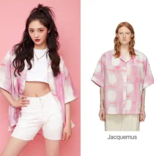 周洁琼私服穿搭集合,身穿碎花衬衫头系绿丝带,甜美可爱尽显少女