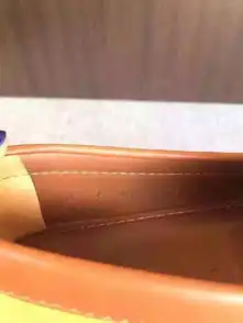 全新lv男士黄色系翻毛皮配棕色配皮豆豆鞋,size41