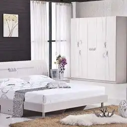 91120平米三居室米色创意简约风格卧室梳妆台效果图