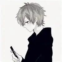红色系男生头像动漫高清黑白