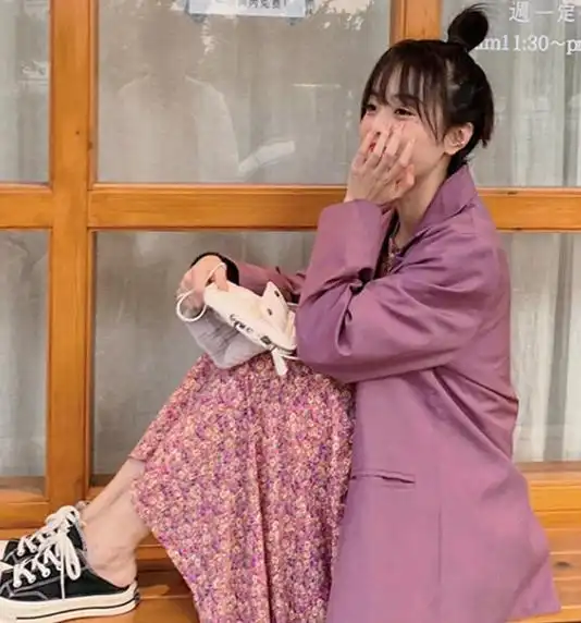 清新甜美的韩系穿搭示范,遮肉显瘦显腿长,微胖的女人也可以穿