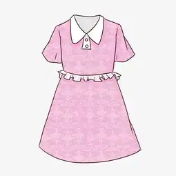 粉色女士连衣裙衣服插画图片素材其他格式下载动漫人物大全