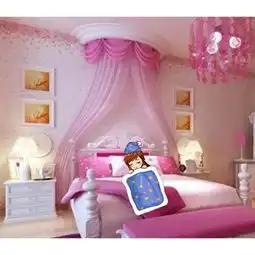 粉白色系女生头像儿童房